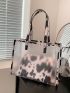 Clear Shoulder Tote Bag With Inner Pouch Contrast Binding