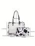 Clear Shoulder Tote Bag With Inner Pouch Contrast Binding