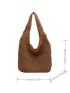 Beige Straw Bag Hollow Out Vacation