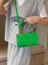 Mini Square Bag Quilted Flap PU Green