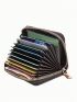 Solid Color Card Holder Zipper Around