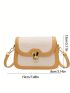 Mini Saddle Bag Colorblock Cartoon Embossed Twist Lock