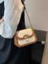 Mini Saddle Bag Colorblock Cartoon Embossed Twist Lock