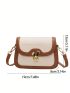 Mini Saddle Bag Colorblock Cartoon Embossed Twist Lock