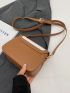 Mini Saddle Bag Colorblock Cartoon Embossed Twist Lock