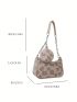 Preppy Style Shoulder Bag Flower Pattern With Coin Purse