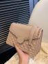 Small Square Bag Quilted Chain Strap Flap