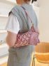 Small Baguette Bag Quilted Solid Color With Coin Purse