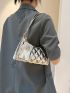 Small Baguette Bag Quilted Solid Color With Coin Purse