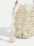 MOD Mini Bucket Bag Pearl Beaded Design Drawstring Detail