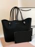 Fashionable Casual Large Capacity Black Lady Handbag