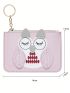 Cute Pu Simple Card Holder With Keyring