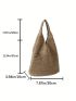 Solid Color Straw Bag Vacation Style