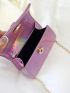 Mini Flap Square Bag Button Decor Holographic Funky