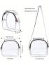 Clear Purse Clear Bag Stadium Approved, Clear Crossbody Bag For Women, Clear Concert Handbag, Clear Messenger Bag With Rainbow Zipper