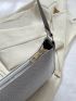 Small Shoulder Bag Solid Color Embossed Design