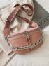 Chain Waist Bag Women Fanny Pack Female Pu Chest Bag Women's Shoulder Crossbody Bag