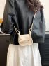 Mini Saddle Bag Solid Color Flap Fashion Style