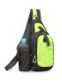 Outdoor Sports Sling Bag Casual Nylon Crossbody Bag Waterproof Chest Bag With Water Bottle Holder For Running Hiking