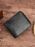 Minimalist Small Wallet Snap Button Bifold Black