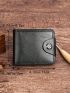 Minimalist Small Wallet Snap Button Bifold Black