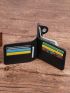 Minimalist Small Wallet Snap Button Bifold Black