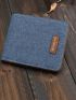 Letter Patch Decor Small Wallet Bifold Blue