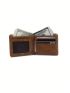 Letter Patch Decor Small Wallet Bifold Blue