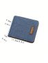 Letter Patch Decor Small Wallet Bifold Blue