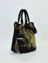 Women Embroidered Handbag, Girl's Crossbody Bag Floral Embroidery Tote Bag