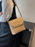 Mini Litchi Embossed Square Bag Flap Pu