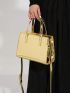 Small Square Bag Gold Funky Double Handle