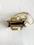 Small Square Bag Gold Funky Double Handle