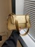 Minimalist Baguette Bag Medium Flap Metallic Funky