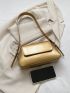 Minimalist Baguette Bag Medium Flap Metallic Funky