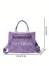 Letter Print Tote Bag Double Handle PVC