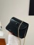 Mini Crocodile Embossed Square Bag Black Elegant