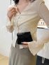 Mini Crocodile Embossed Square Bag Black Elegant