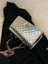 Quilted Square Bag Twist Lock Metallic Funky