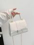 Small Flap Square Bag Eyelet Detail Chain White