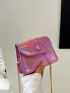 Mini Flap Square Bag Button Decor Holographic Funky