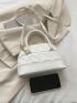 Small Dome Bag Quilted Pattern Solid White