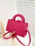 Small Square Bag Embossed Detail Neon Pink Funky