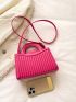 Small Square Bag Embossed Detail Neon Pink Funky