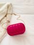 Mini Crossbody Bag Embossed Detail Neon Pink Funky