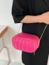 Mini Crossbody Bag Embossed Detail Neon Pink Funky