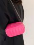 Mini Crossbody Bag Embossed Detail Neon Pink Funky