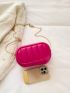 Mini Crossbody Bag Embossed Detail Neon Pink Funky