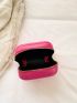 Mini Crossbody Bag Embossed Detail Neon Pink Funky