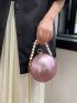 Mini Circle Bag Metallic Funky Pearl Strap